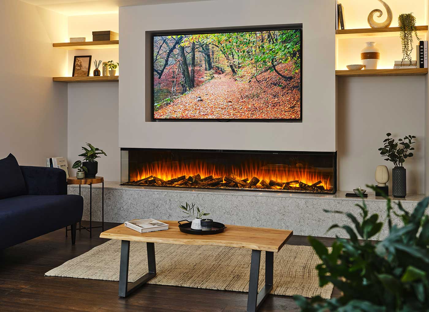 Modern electric fires with design flexibility