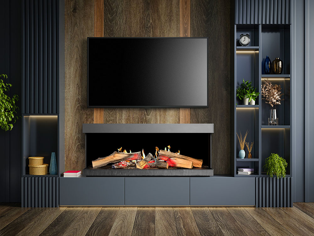 Wall-mounted electric fireplaces