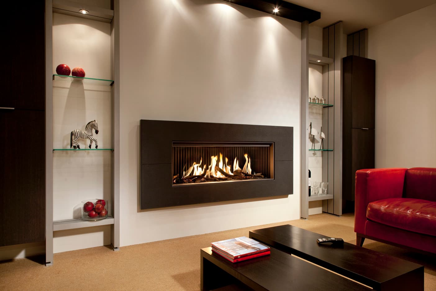 Wall-mounted electric fireplaces